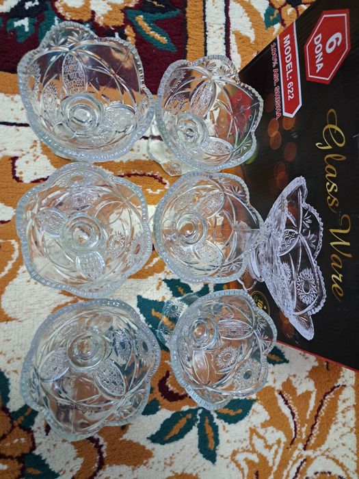 Shisha Vaza kichkinasi. 6 dona