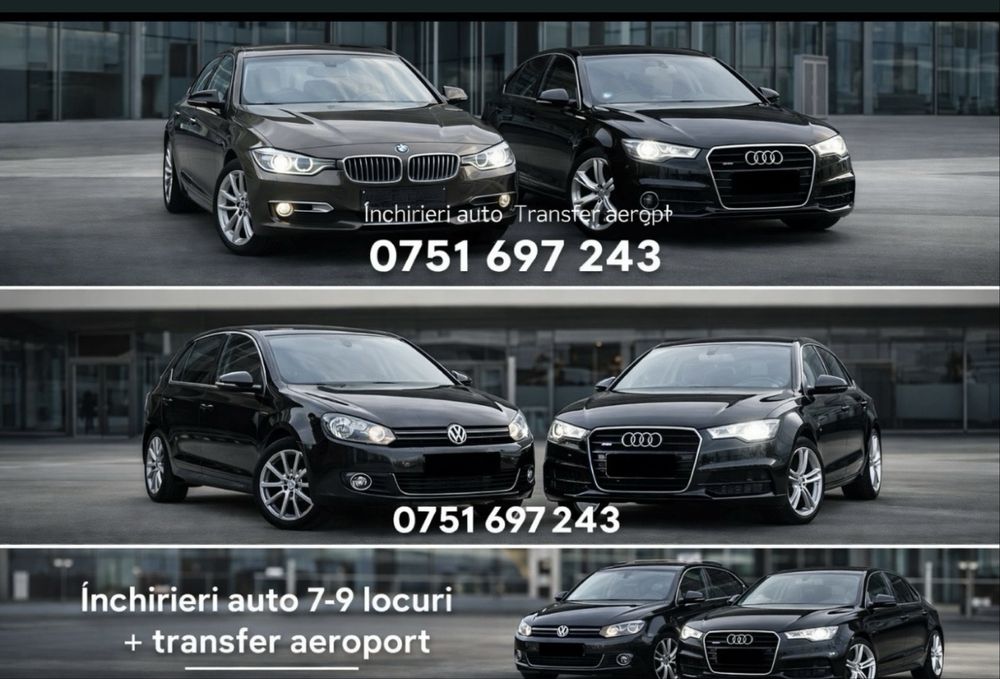 Inchirieri Auto,Non Stop, 9 Locuri,Audi A6,Bmw F30,F10