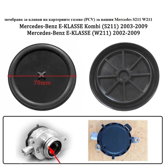 мембрана за клапан на картерните газове (PCV) за вашия Mercedes S211 W