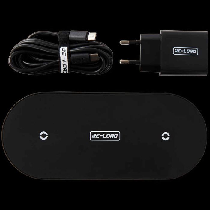 Двойно Безжично Qi Зарядно (2x10W) + Адаптер 20W!