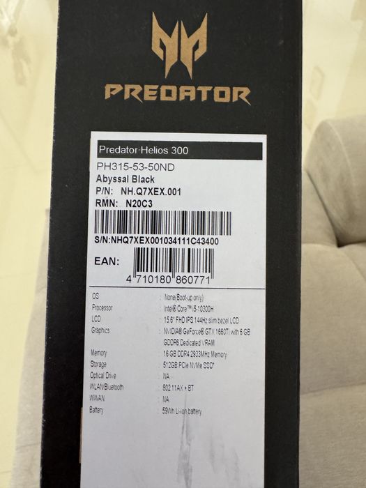 Laptop ACER Predator Helios 300