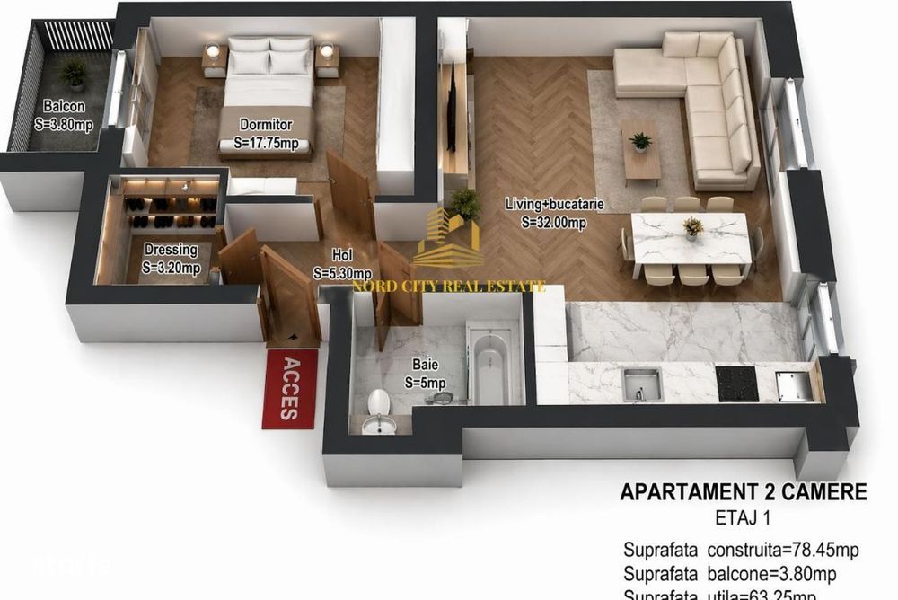 Apartament 2 camere Băneasa - Petrom City - Scoala Germana