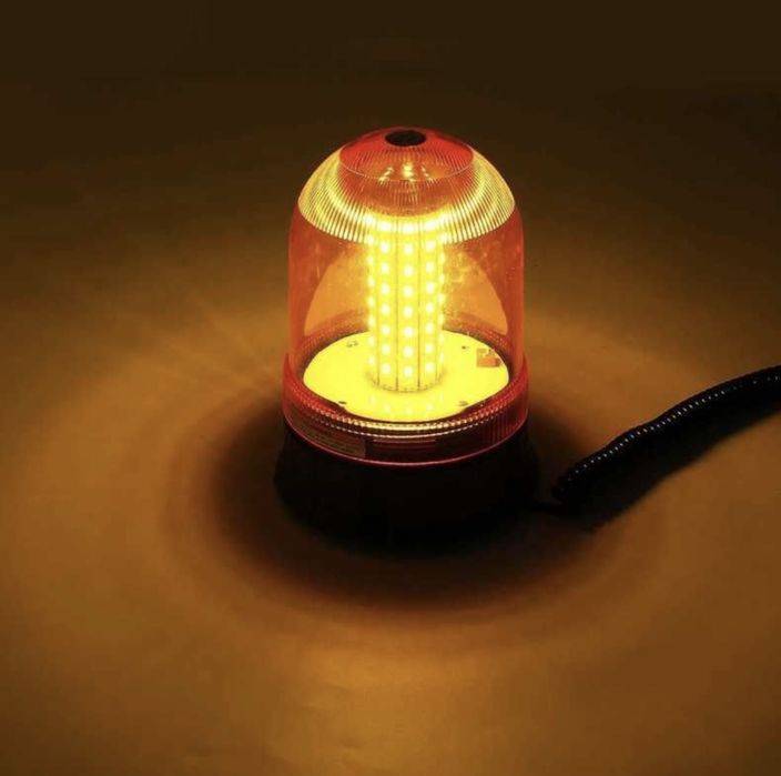 LED ЛЕД Аварийна Сигнална Лампа Авариен Буркан Маяк 12V 24V 80 Диода