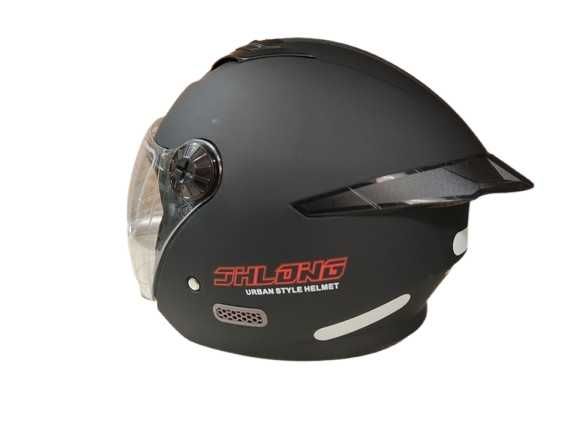 Каска за Мотор/Скутер/АТВ Черна Мат/Лак