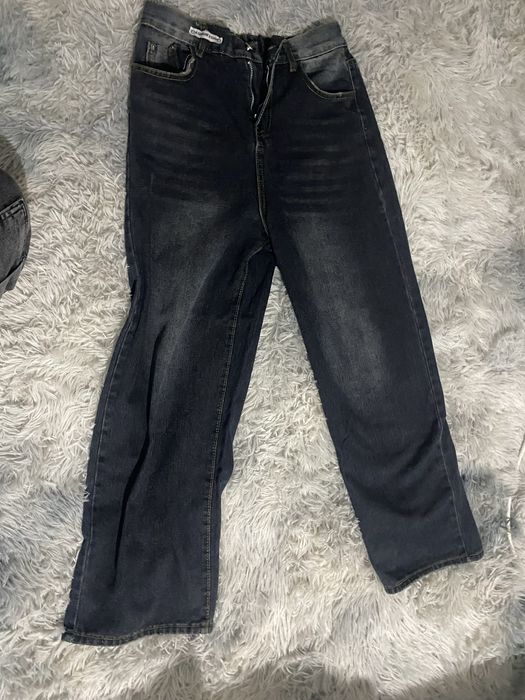 бэгги джинсы темные