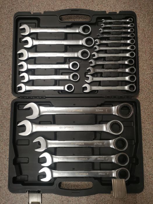 Trusa chei combinate cu clichet 6-32mm-Set chei inelare cu clichet 22piese Ch-Vanadium