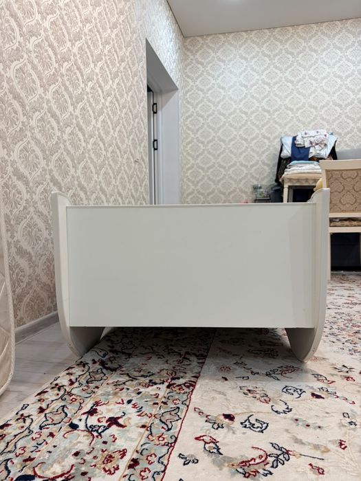 Кровать-машина 75x160 см, белый, синий