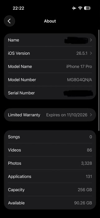 iPhone 17 Pro 256GB Silver 99% Garantie