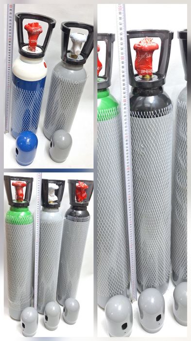 Бутилки газ заредени-1кубик; 1,6кубика; 2кубика-Со2; О2; Азот; Аргон;