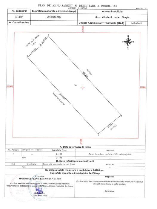 Particular, vând teren 24.108 mp, stradal DN6/ E70, Mihăilești, Giurgiu - Next Dovinot/ Yuksel