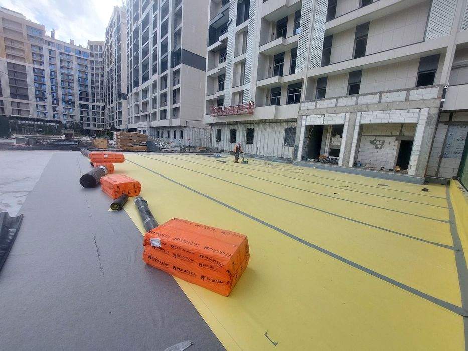Гидроизоляция крыш, террас из ПВХ И ТПО мембраны