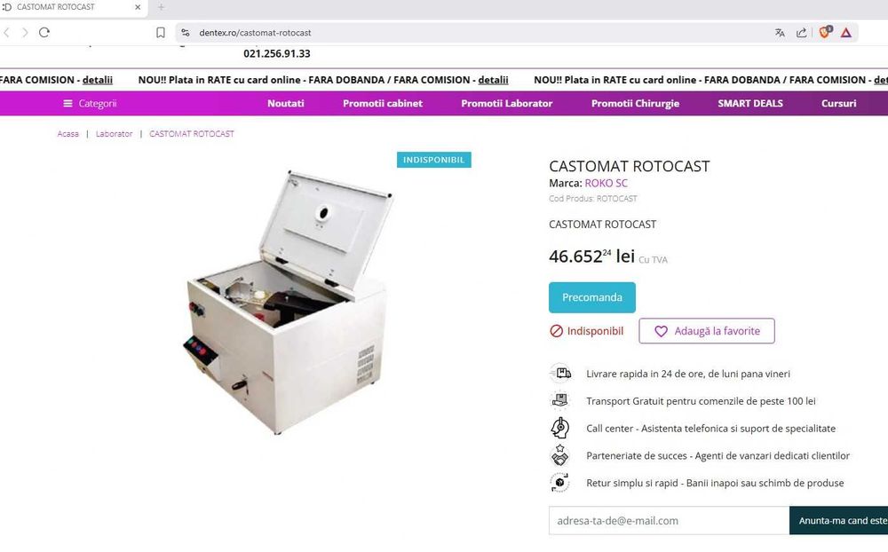 CASTOMAT ROTOCAST nou -lichidare laborator tehnica dentara