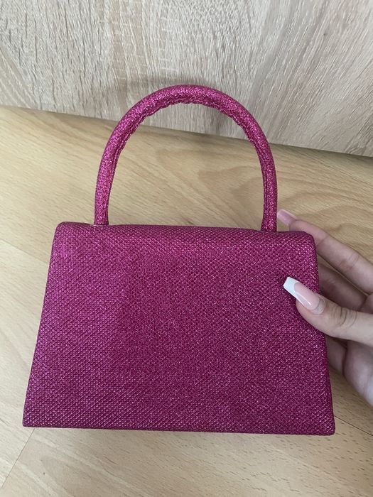 Чанта розова с бляскави частици