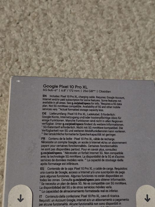Telefon mobil Google Pixel 10 Pro XL, 256GB, 16GB RAM, 5G,Obsidian