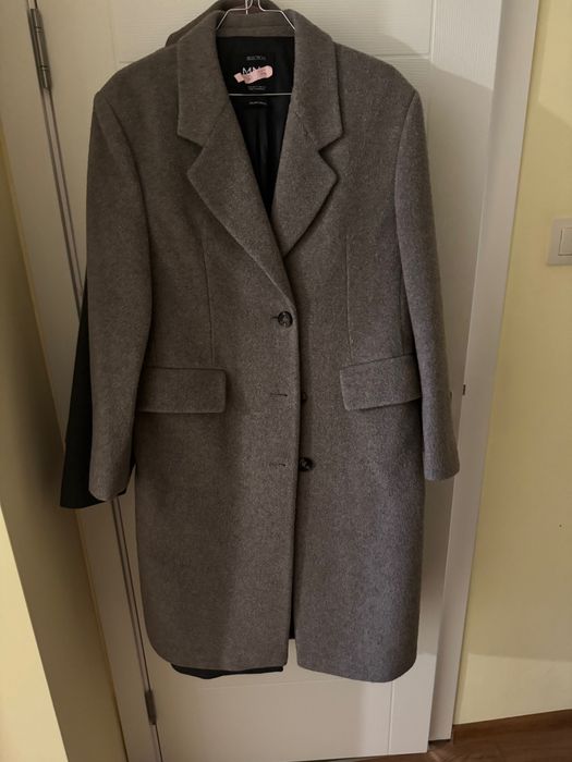 MNG Selection палто от италианска вълна, кафяво taupe, размер S