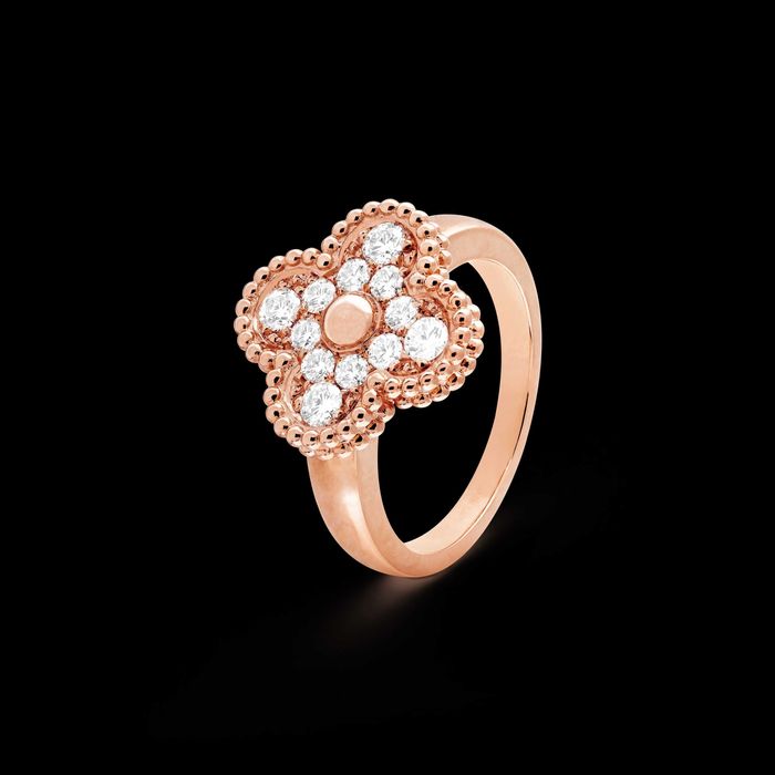 Van Cleef & Arpels VCA Rose Diamond Alhambra Clover Дамски Пръстен