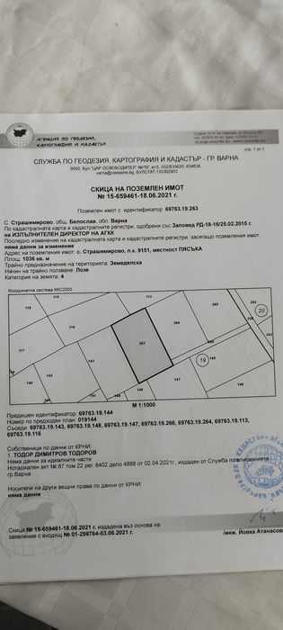 Продава се Парцел в с. Страшимирово, Област Варна - 1016 кв.м за 19 €/кв.м - Снимка #6