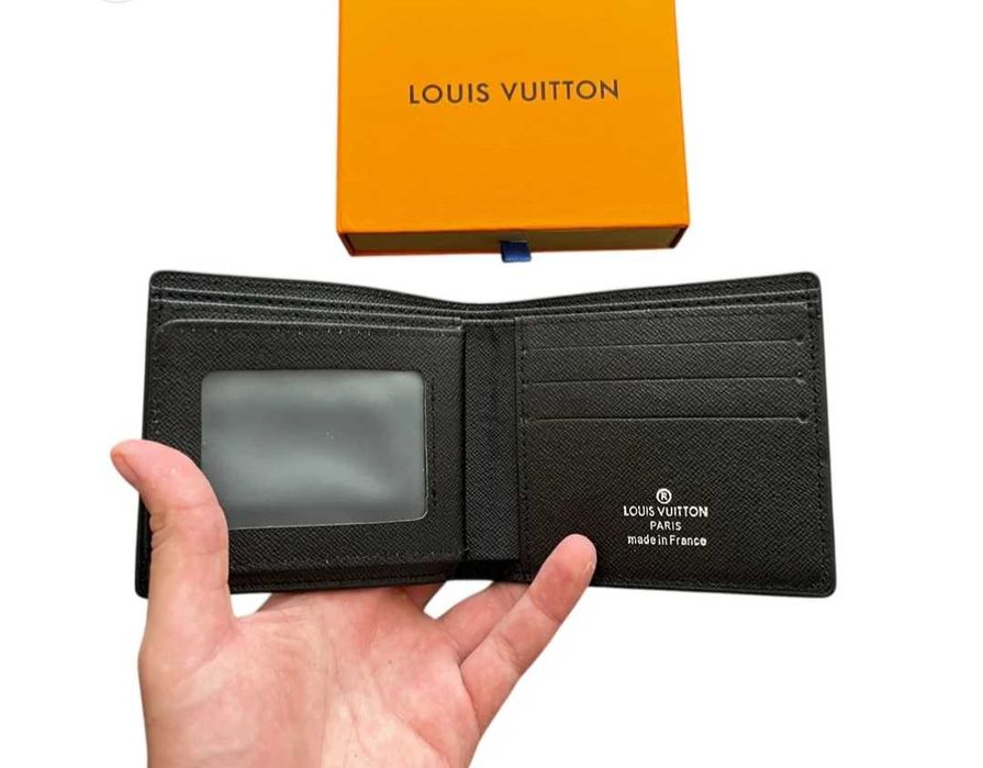 Lv black squared monogram wallet