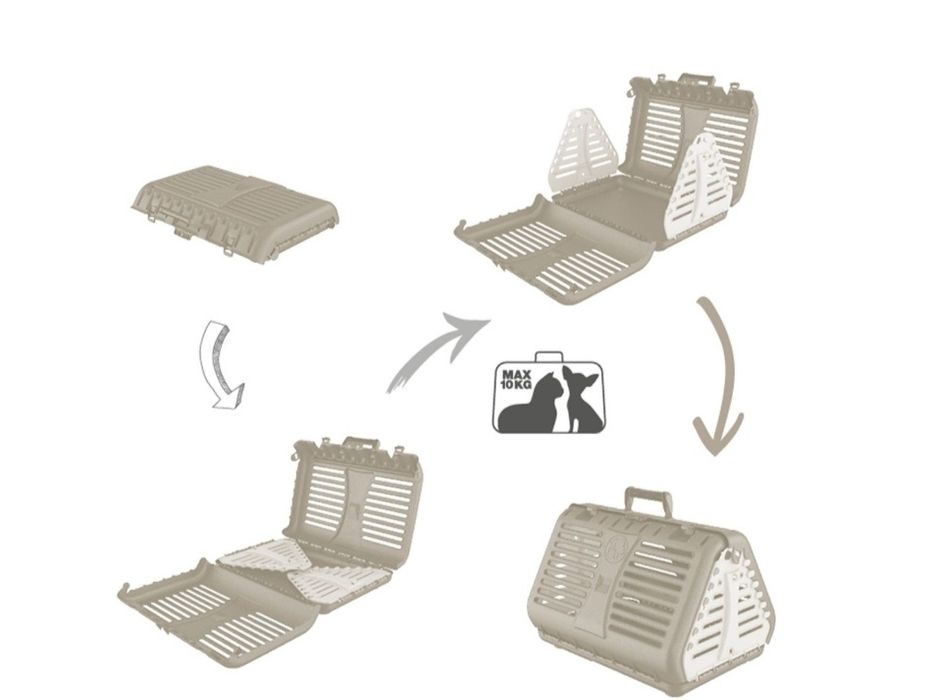 Сгъваема транспортна кошница TOBY за удобно транспортиране на животни