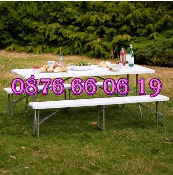 Сгъваема пейка за кетъринг 180 cм за 4 човека