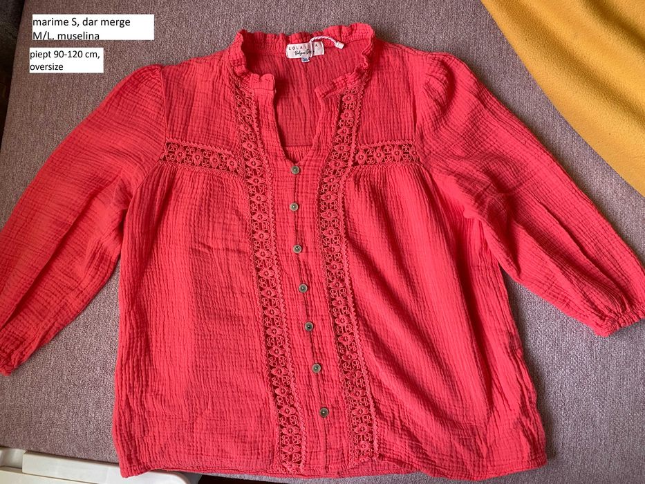 Tricou maieu bluza de vara femei marime S sau M muselina bumbac C&A