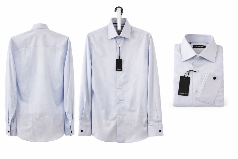 Нова мъжка риза Andrews светлосиня с френски маншет (за ръкавели)
