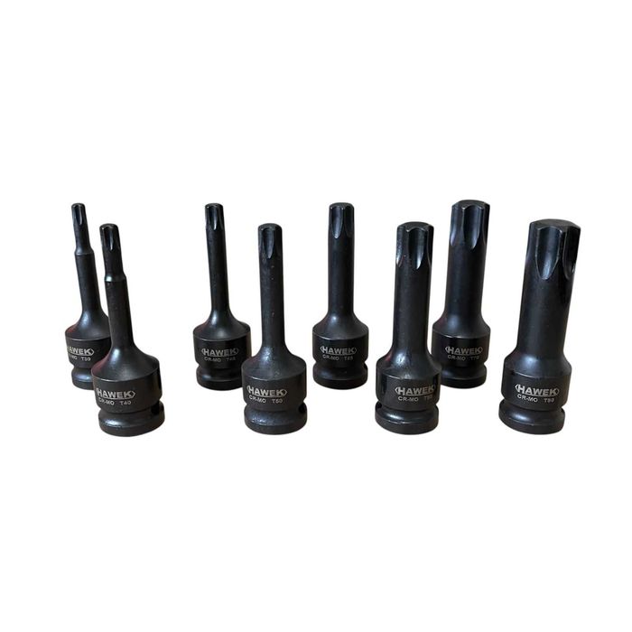 Комплект ударни торкс битове 1/2″ – 8 части HAWEK