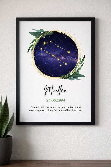 Зодиакален постер за чаша, тениска или картина