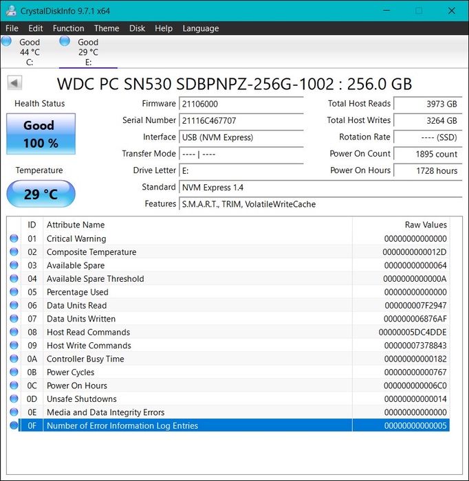 NVme ssd 256gb western digital