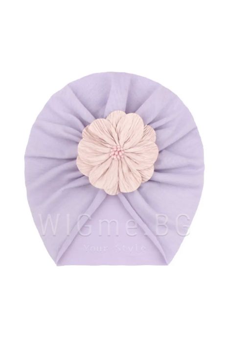 Бебешки тюрбан цвете с мъниста