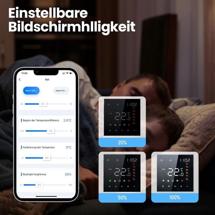 Termostat WiFi Decdeal smart pentru incalzire pardoseala negru