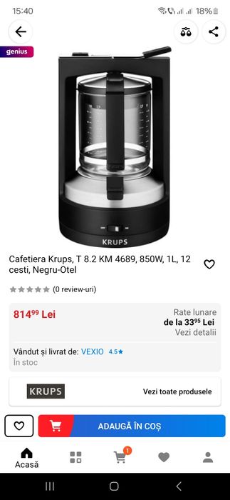 Cafetieră Krups T 8.2 KM4689