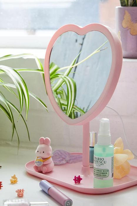 Ново - 2 в 1 Настолно лед огледало за гримиране и нощна лампа с форма