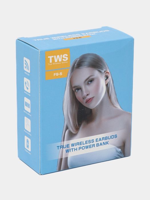 Только Оптом Наушники беспроводные TWS F9-5 с Power Bank