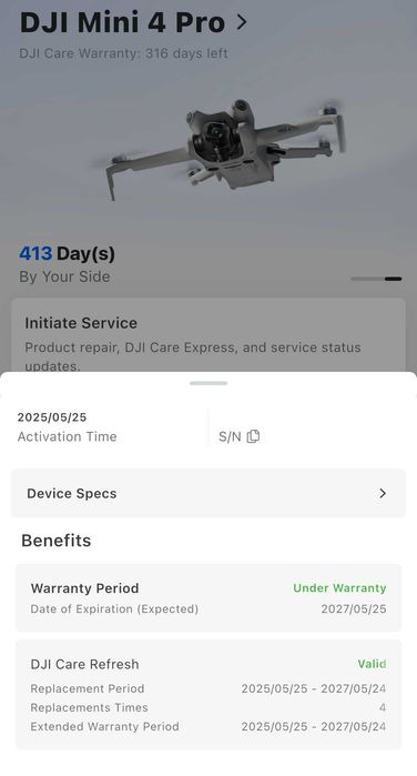 DJI Mini 4 Pro - baterii 2 cicluri | Fly More Combo + RC2 (Refresh Care + accesorii + tot pachetul original)