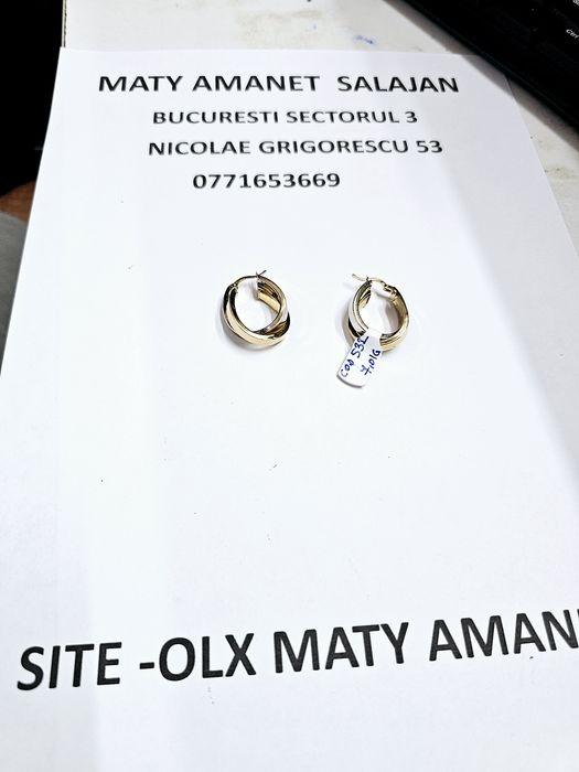Vand cercei din aur 14 k 7.01 g cod 532