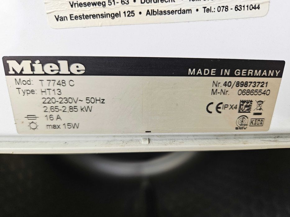 Сушилня Miele T7748 C - 6 кг, внос от Нидерландия