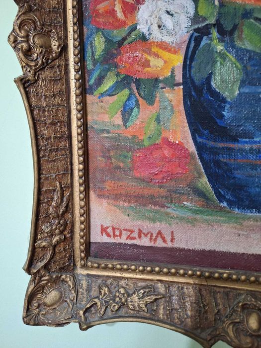 Tablou Pictură Ulei "Buchet de Trandafiri" - Semnat Kozma I.