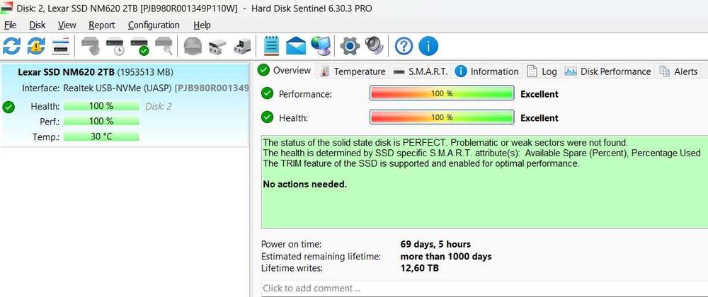 NVME M.2 SSD 2TB Lexar NM620 PCIe 3.0