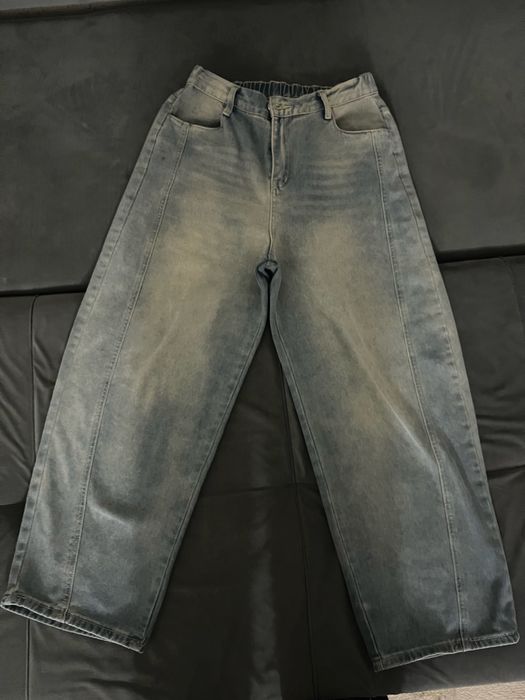 Джинсы свободные новый синий