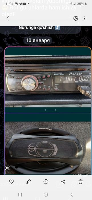 Pioneer магнитола +калонка сотилади
