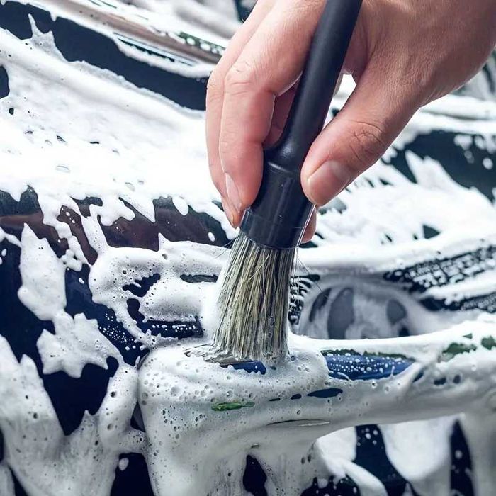 Комплект от 3бр четки за детайлинг с естествен косъм от глиган