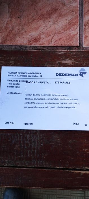 Masca chiuveta stejar alb