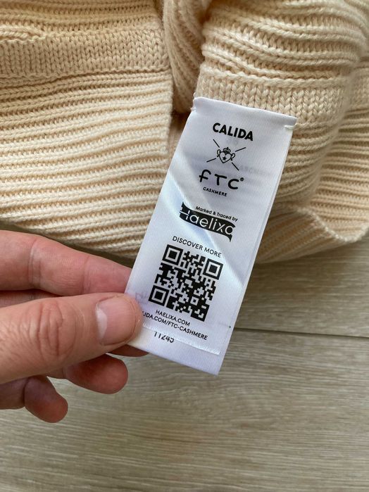 FTC X CALIDA 50% Cashmre 50% Lyocell дамски потник пуловер кашмир и лиосел размер 36