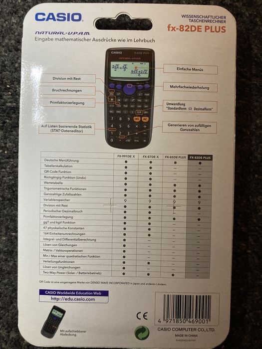 Casio fx-82de plus calculator