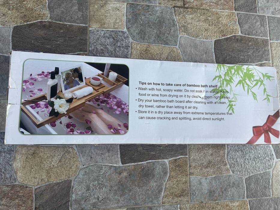 Tavă pentru cada de baie din bambus