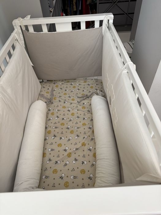 Patut copil Anna Bebe cu saltea cocos si 2 lenj incluse noi