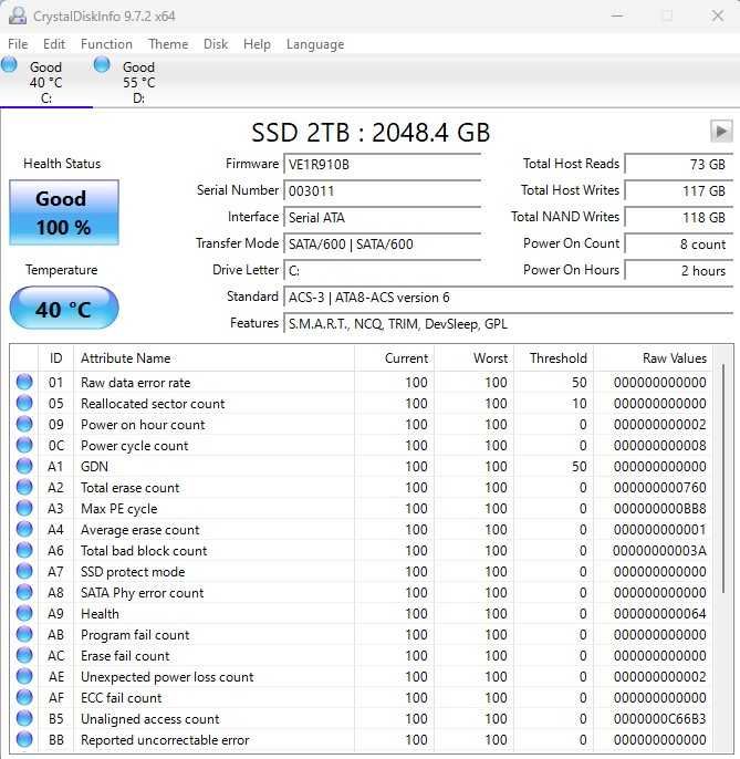 SSD Kingston A400 2 TB SATA-III 2.5 inch.