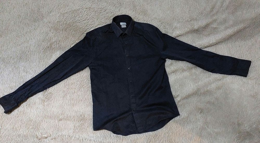 рубашка черная мужская