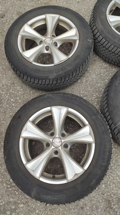 Продавам 4 алуминиеви джанти MMS Cama-HS 16" + гуми Dunlop Winter Sport 5 215/60/16